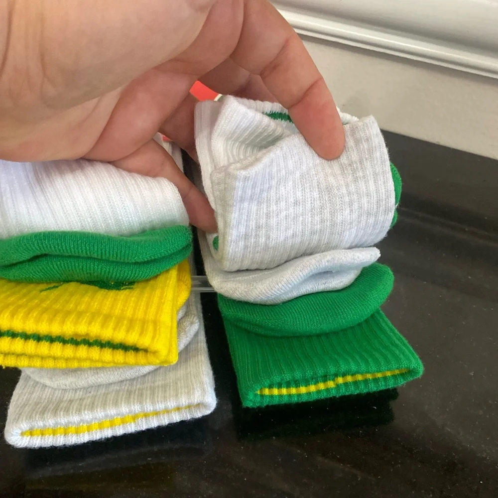 Puma Men’s Crew Socks – Green, White & Yellow (6 Pack)